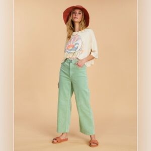 Billabong Mint Green Wide-Leg Pants